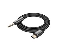 Swissten Cavo ausiliario USB-C a jack 3.5 mm Nylon Intrecciato 1.5m, Nero