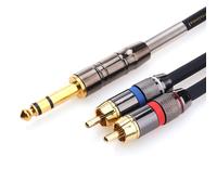 CAVO AUDIO TRS 1/4" A RCA JACK STEREO 6,35 MM DOPPIO CAVO AUDIO PROFESSIONALE