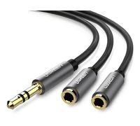 UGREEN Cavo Sdoppiatore Cuffie Doppio Audio Splitter | Jack 3,5mm Maschio a 2 Femmina Compatibile con TV, PC, Tablet, iPhone, Huawei, Galaxy, iPad, iPod, Grigio