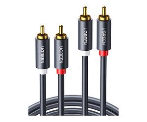 CAVO AUDIO UGREEN 2RCA, da RCA a RCA, 1,5 m, Nero, Oro, Bianco, Rossocolo
