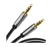 CAVO AUDIO UGREEN AV119, da 3.5 mm jack a 3.5 mm jack, 1,5 m, Nero, Argento, Orocolo