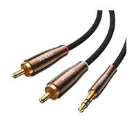 CAVO AUDIO UGREEN Ethernet piatto RJ45 Cat 6 UTP, da 3.5 mm jack a RCA, 1 m, Rame smaltato