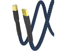 Cavo audio USB 4N 99.998% OFC puro rame 24 K placcato oro USB 2.0 A a B cavo audio USB trasferimento rapido HiFi cavo USB per DAC, stampante, amplificatore, altoparlante, audio (1,5 m)