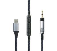 Cavo audio USB C compatibile con cuffie Audio Technica ATH-M50x ATH-M40x ATH-M70x ATH-M60X, microfono volume remoto compatibile con iPhone 15/15 Plus/15 Pro, compatibile con iPad 10th/9th/Pro/Air/mini