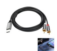 Cavo Audio USB Tipo C a 2 RCA Maschio, Adattatore USB C a RCA Stereo DAC Digitale con Rivestimento in Nylon e Guscio in Metallo per Smartphone Tablet Laptop USB-C a Amplificatore Hi-Fi TV Soundbar