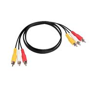 Cavo audio video AV composito, 0,9 m, 33, giallo, rosso, bianco, per home theater, lettore DVD, TV, console (nero, taglia unica)