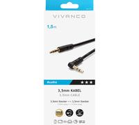 Cavo audio Vivanco Jack 3,5mm, M-M, 1,5m, angolo, nero