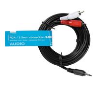 Cavo audio Vivanco, Jack 3,5mm-RCA, 5m, nero