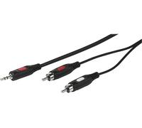 VIVANCO VVAJACK2RCA25MMK Adattatore Audio RCA-Jack 3.5mm M-M 2.5m Nero
