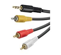 Vivanco VVVJACK353RCAK cavo audio 2 m 3.5mm 3 x RCA Nero