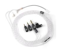 Cavo auricolare placcato argento cavo auricolare linea con 2.5MM/3.5MM/4.4MM/USB C Plug Cuffie con filo con microfono placcato argento