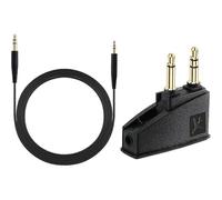 Cavo ausiliario di ricambio compatibile con Bose QC45, QC35 e QC25 con adattatore per aereo e connettori placcati in oro.