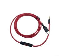 Cavo ausiliario per cuffie Beats Solo2 Solo3 per cuffie Mixr Studio con interfaccia di tipo C e jack placcato oro da 1,5 m (rosso e nero)