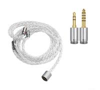 Cavo AUX 3 in 1 di alta qualità da tipo C a jack da 3,5 mm, in rame placcato argento, singolo per cuffie Bose per auricolari JBL con isolamento acustico, 1,2 m (2 in 1)