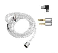 Cavo AUX 3 in 1 di alta qualità da tipo C a jack da 3,5 mm, in rame placcato argento, singolo per cuffie Bose per auricolari JBL con isolamento acustico, 1,2 m (3 in 1)