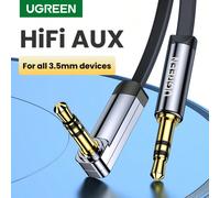 Cavo aux audio da 3,5 mm UGREEN con presa jack a 90 gradi compatibile con smartphone, tablet Apple e altoparlanti, maschio-maschio placcato in oro 24K 1.5M,5m,1m,2m,3m,0.5mLega di alluminio