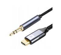 Cavo AUX CO2 da USB-C a Mini Jack 3,5 mm con DAC 128 kHz HD, qualità audio superiore, alluminio grigio spazio, adattatore compatibile con iPhone, MacBook, iPad Pro, Samsung (1 m)