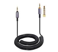 Cavo AUX di ricambio a spirale ATH-M50xBT2, per cuffie wireless Audio Technica ATH-M50xBT2, ATH-SR50BT, cavo di prolunga da 3,5 mm con adattatore da 6,35 mm, 4,3 m