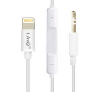 Cavo aux iPhone iPad iPod iPod a Jack 3,5 mm Telecomando LinQ bianco