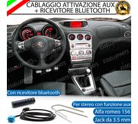 CAVO AUX + KIT SMONTAGGIO + BLUETOOTH STEREO ALFA ROMEO 156 RETROFIT MP3