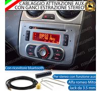 CAVO AUX + KIT SMONTAGGIO + BLUETOOTH STEREO ALFA ROMEO MITO 1,5 METRI RETROFIT