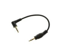 Cavo AUX stereo per auto corto dorato da 35 mm e 10 cm, maschio-maschio destro