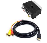 Cavo AV maschio 1080P compatibile con SCART, con adattatore SCART a 3 uscite RCA