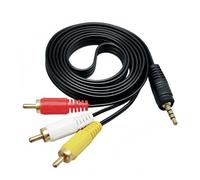 Cavo AV per videocamera da 3,5 mm a RCA, cavo adattatore uscita audio video da 3,5 mm a 3RCA da 5 piedi, per TV, tablet, smartphone, lettori MP3, DVD, CD, radio, computer, set-top box e home theater