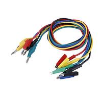Cavo Banana Coccodrillo, 5 Pezzi P1037 4mm Spina a Banana Multimetro 1M Cavi di Prova con Clip a Coccodrillo 5 Colori Connettore a Banana a Doppio Attacco per Prove Elettriche di Laper Boratorio