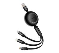 Cavo Baseus Bright Mirror 2 USB 3 in 1 Retrattile 66W Nero