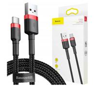Cavo Baseus Cafule 3A da USB a USB-C, 1 m (rosso-nero)