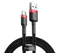 Cavo Baseus Cafule resistente in nylon USB / USB-C QC3.0 2A 2M (CATKLF - C91) - Nero / Rosso