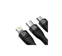 Cavo Baseus3in1 da USB-A a USB-C Lightning microUSB da 100 W e 1,2 m, nero.