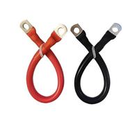 Cavo batteria 0AWG 50mm ² 20-200CM con terminale in rame placcato stagno in silicone morbido, adatto for energia solare inverter automobilistico(2AWG RED AND BLACK,70CM_M10 - M10)