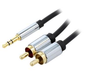 Cavo BCFBJ Jack 3,5 mm spina 3 pin, spina RCA x 2 5 m nero PVC VENTION