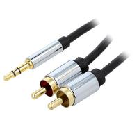 Cavo BCFBJ maschio RCA x2, jack 3,5 mm 3 pin maschio 5 m nero VENTION