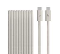 Cavo Beats intrecciato da 240 W, da USB-C a USB-C, per ricarica rapida, resistente e antigroviglio, compatibile con dispositivi Apple e Android (3 m) - Grigio guizzo