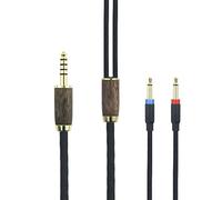 Cavo bilanciato da 4,4 mm maschio 6N OCC rame placcato argento cavo bilanciato 4,4 mm compatibile con Denon AH-D7200 AH-D7100 AH-D9200 AH-D5200, per cuffie Elear Focal Shell in legno di noce 3 m