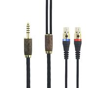 Cavo bilanciato da 4,4 mm maschio 6N OCC rame placcato argento cavo bilanciato da 4,4 mm compatibile con cuffie Audeze LCD-2, LCD-4, LCD-3, LCD-X, LCD-XC, guscio in legno di noce, 3 m
