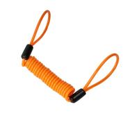 Cavo Blocca Disco Moto a Spirale Rivestito Arancia | Due Estremità ad Anello, per Scooter e Bici, Aiuta a Evitare Danni al Blocco