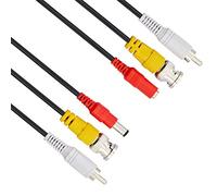 Cavo BNC, RCA, DC CCTV, cavo di alimentazione audio video, filo di coassiale per il sistema di sicurezza CCTV DVR, Connettori (2x BNC femmina, 2x RCA maschio, 2x DC 2.1mm maschio a femmina) 5m
