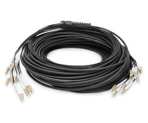 Cavo breakout universale in fibra ottica dotato di terminali, Multimode OM4, 12 fibre, LC/UPC - LC/UPC 150 mt. colore nero - Nouvo