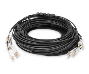 Cavo breakout universale in fibra ottica dotato di terminali, Multimode OM4, 8 fibre, LC/UPC - LC/UPC 30 mt. Colore nero - Nouvo