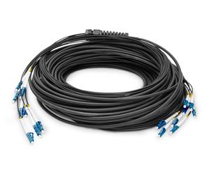 Cavo breakout universale in fibra ottica dotato di terminali, Multimode OS2, 8 fibre, LC/UPC - LC/UPC 150 mt. colore nero - Nouvo