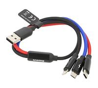 Cavo CAMLT-ASY01 ad alta velocità, USB 2.0 0,3 m nero tessuto BASEUS