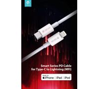 Cavo carica e dati 1,5 m 3A Certific. MFI Tipo-C a TipoLight-ning