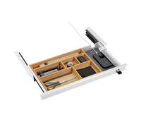 CAVO Cassetto portadocumenti con serratura 500 x 265 x 45 mm bianco con inserto in bambù Cassetto portavalori Cassetto per ufficio