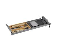 CAVO Cassetto portadocumenti con serratura 850 x 265 x 45 mm grigio con inserto in bambù Cassetto per cartelle Cassetto per scrivania
