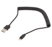 Cavo CC-LMAM-1.5M a spirale, USB 2.0 1.5m nero PVC Cablexpert GEMBIRD