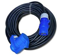 Cavo CEE con attacco angolare su spina CEE, 25 metri, IP44, 230 V/16 A, 3 poli, 2,5 mm², per campeggio, barca, camper, roulotte, cavo di prolunga